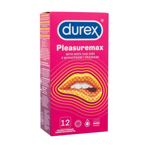 Durex Pleasuremax vrúbkované kondómy s výstupmi a silikónovým lubrikačným gélom pre mužov kondóm 12 ks