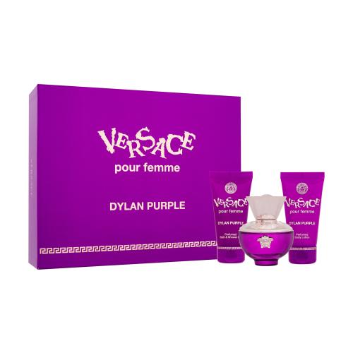 Versace Pour Femme Dylan Purple darčeková kazeta pre ženy parfumovaná voda 50 ml  sprchovací gél 50 ml  telové mlieko 50 ml