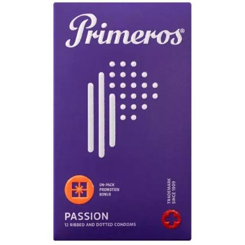 Primeros Passion vrúbkované kondómy s kokosovou vôňou pre mužov kondóm 12 ks