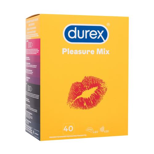 Durex Pleasure Mix kondómy pre mužov kondóm Pleasuremax 20 ks  kondóm Intense 20 ks