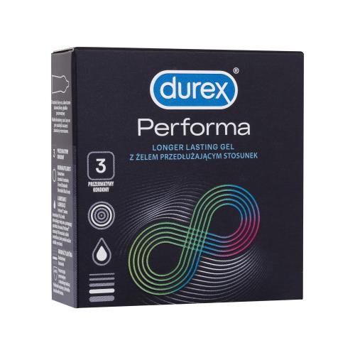 Durex Performa kondómy so silikónovým lubrikantom performa na oddialenie ejakulácie pre mužov kondóm 3 ks