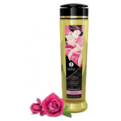 Shunga Erotic Massage Oil Aphrodisia Rose Petals 240 ml erotický masážny olej s vôňou ruže unisex