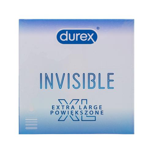 Durex Invisible XL extra tenké a veľké kondómy so silikónovým lubrikačným gélom pre mužov kondóm 3 ks