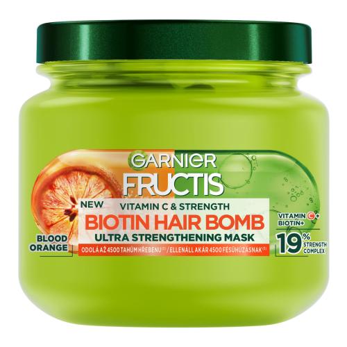 Garnier Fructis Vitamin  Strength Biotin Hair Bomb 320 ml posilňujúca maska na slabé vlasy so sklonom k vypadávaniu pre ženy