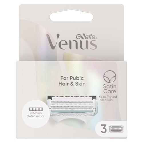 Gillette Venus Satin Care For Pubic Hair  Skin náhradné ostrie pre ženy náhradné čepele 3 ks