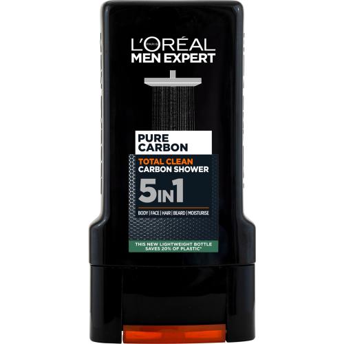 LOréal Paris Men Expert Pure Carbon 5in1 300 ml sprchovací gél na telo, vlasy, tvár a bradu pre mužov