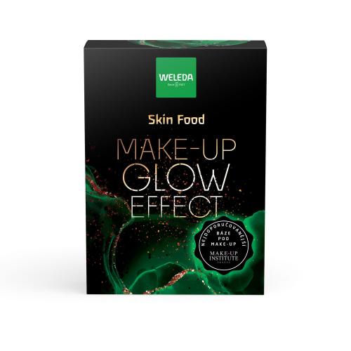 Weleda Skin Food Make-up Glow Effect darčeková kazeta pre ženy balzám na pery Skin Food Lip Butter 8 ml  pleťový a telový krém Skin Food 75 ml  suchý olej Skin Food Ultra-Light Dry Oil 100 ml