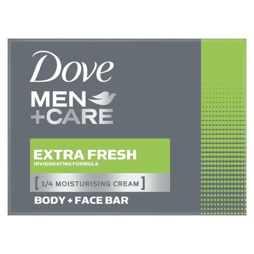 Dove Men  Care Extra Fresh Body  Face Bar 90 g povzbudzujúce a hydratačné tuhé mydlo pre mužov
