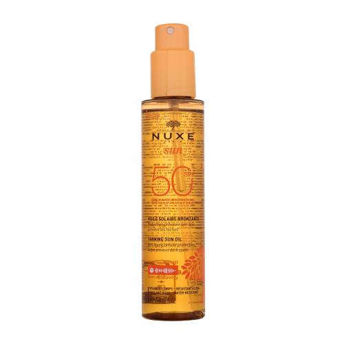 NUXE Sun Tanning Sun Oil SPF50 150 ml vodoodolný opaľovací olej proti tmavým škvrnám a starnutiu pokožky unisex