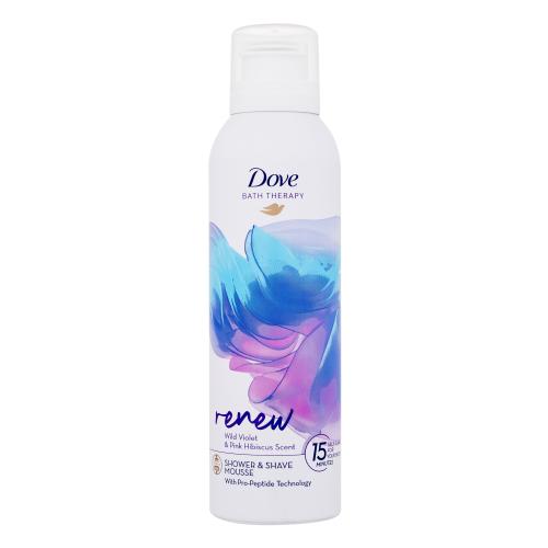 Dove Bath Therapy Renew Shower  Shave Mousse 200 ml sprchovacia a holiaca pena s vôňou fialky a ružového ibišteka pre ženy