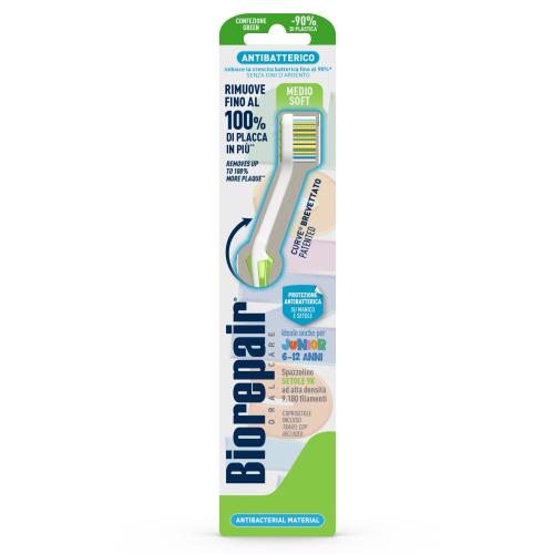 Biorepair Antibacterial Junior Toothbrush Medium Soft 1 ks antibakteriálna zubná kefka pre deti od 6 do 12 rokov pre deti