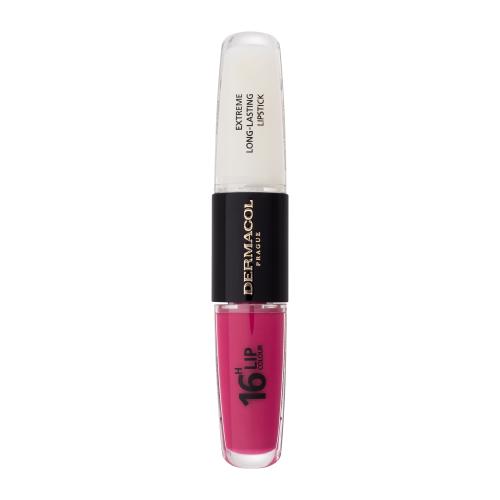 Dermacol 16H Lip Colour Extreme Long-Lasting Lipstick 8 ml dlhotrvajúci rúž a lesk na pery 2v1 pre ženy 8