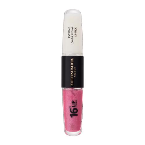 Dermacol 16H Lip Colour Extreme Long-Lasting Lipstick 8 ml dlhotrvajúci rúž a lesk na pery 2v1 pre ženy 15