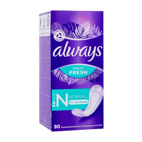 Always Daily Fresh Normal intímky bez parfumácie pre ženy slipová vložka 30 ks