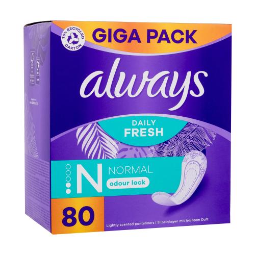 Always Daily Fresh Normal Odour Lock intímky s jemnou vôňou pre ženy slipová vložka 80 ks