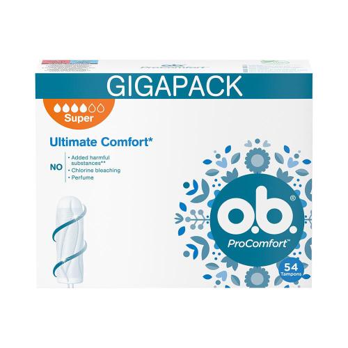 o.b. ProComfort Super tampóny s jednoduchým zavádzaním a vyberaním pre ženy tampón 54 ks