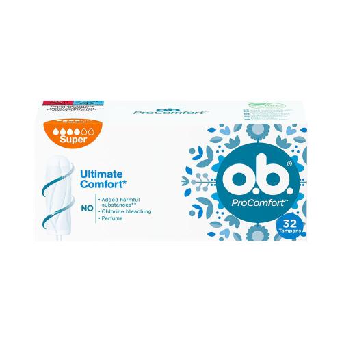 o.b. ProComfort Super tampóny s jednoduchým zavádzaním a vyberaním pre ženy tampón 32 ks