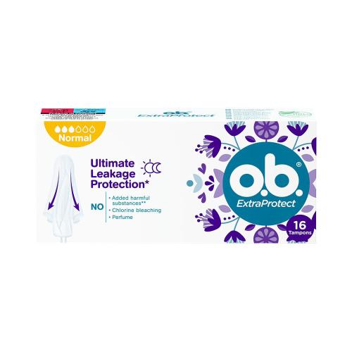 o.b. ExtraProtect Normal tampóny na maximálnu ochranu pred pretečením vo dne aj v noci pre ženy tampón 16 ks