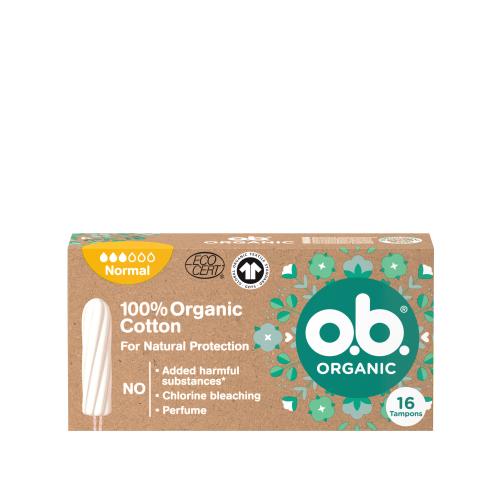 o.b. Organic Normal tampóny zo 100 % organickej bavlny pre ženy tampón 16 ks