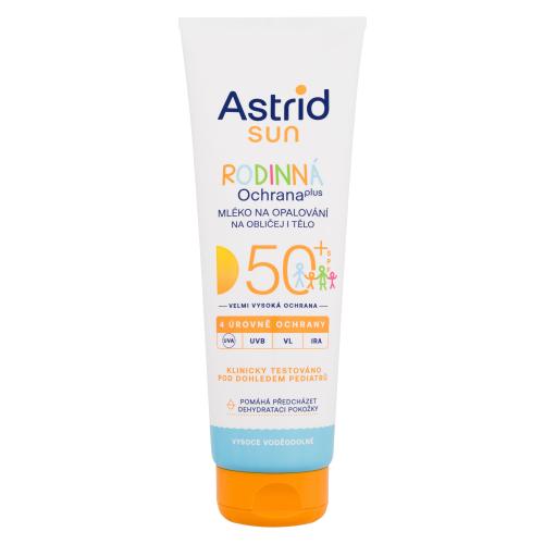 Astrid Sun Family Milk SPF50 250 ml vodoodolné rodinné opaľovacie mlieko unisex
