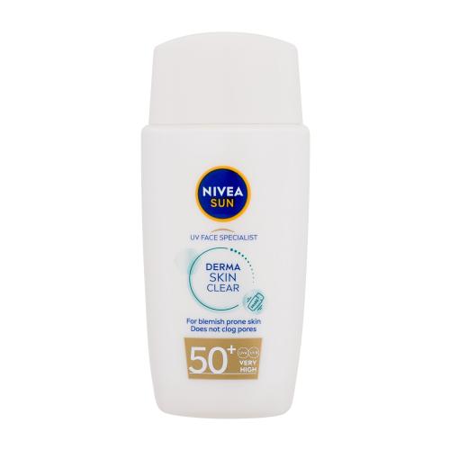 Nivea UV Face Specialist Derma Skin Clear SPF50 40 ml ľahký pleťový opaľovací krém so zmatňujúcim účinkom pre ženy