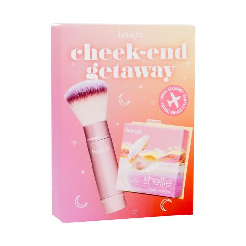 Benefit Shellie Blush Cheek-End Getaway darčeková kazeta pre ženy lícenka Shellie Blush 6 g  kozmetický štetec Multitasking Cheek Brush 1 ks Warm Seashell-Pink
