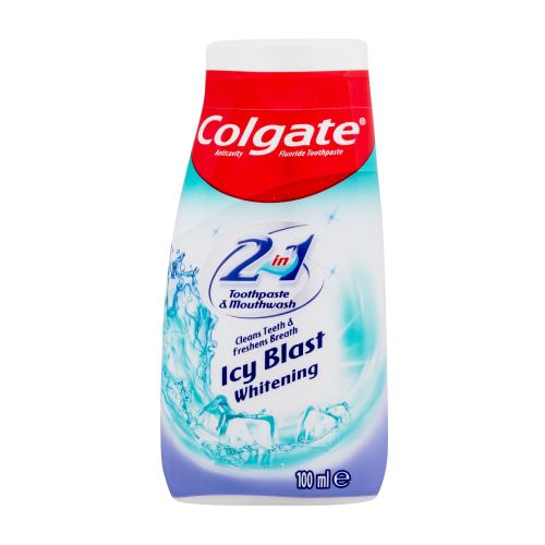 Colgate Icy Blast Whitening Toothpaste  Mouthwash 100 ml bieliaca zubná pasta a ústna voda 2v1 unisex