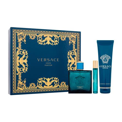 Versace Eros darčeková kazeta pre mužov parfum 100 ml  parfum 10 ml  sprchovací gél 150 ml