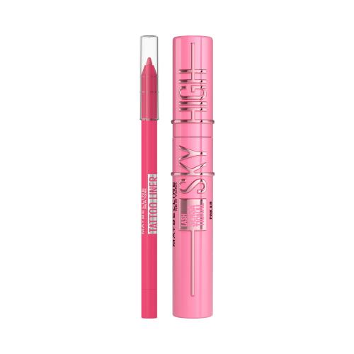 Maybelline Lash Sensational Sky High set pre ženy špirála 7,2 ml Odtieň Pink Air  ceruzka na oči 1,3 g Odtieň 802 Ultra Pink