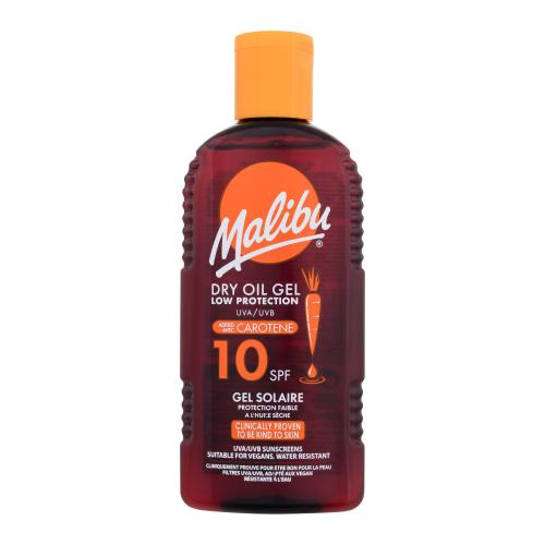 Malibu Dry Oil Gel With Carotene SPF10 200 ml vodoodolný olejový gél na opaľovanie s karoténom unisex