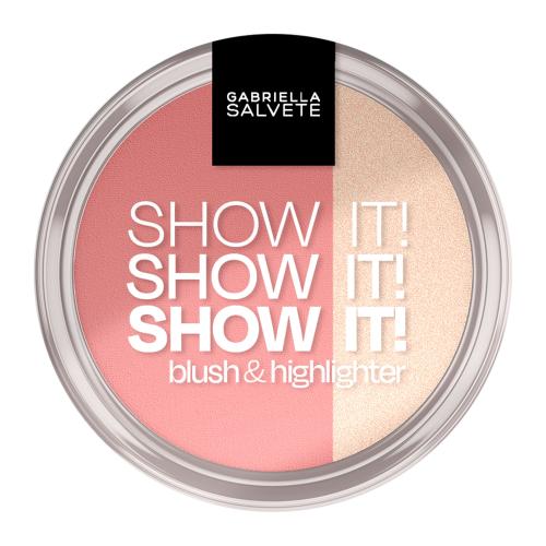 Gabriella Salvete Show It! Blush  Highlighter 9 g kompaktná lícenka s rozjasňovačom pre ženy 01