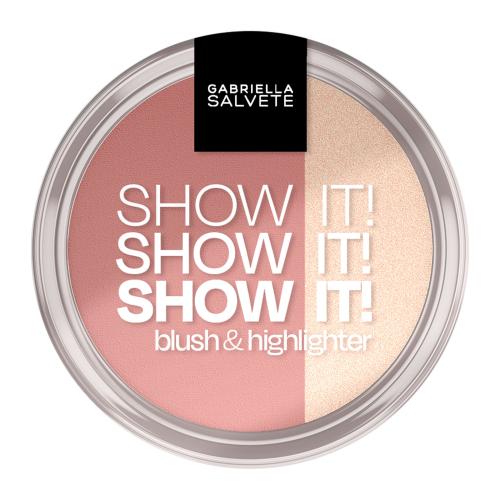 Gabriella Salvete Show It! Blush  Highlighter 9 g kompaktná lícenka s rozjasňovačom pre ženy 02