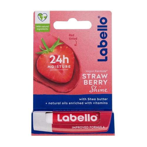 Labello Strawberry Shine 24h Moisture Lip Balm 4,8 g balzám na pery s jemným zafarbením pre ženy