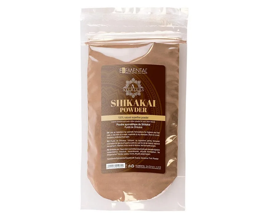 Ellemental Bio Shikakai Powder 100 g, vlasový zábal a šampón