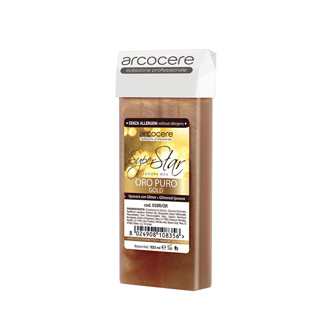 Arcocere Epilačný vosk sa trblietkami Professional Wax Oro Puro Gold (Roll-On Cartidge) 100 ml