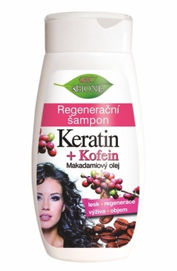 Bione Cosmetics Regeneračný šampón Keratin   Kofein 260 ml