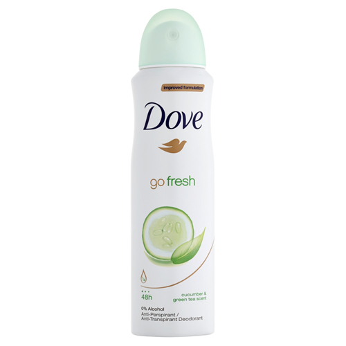 Dove Antiperspirant v spreji Go Fresh s vôňou uhorky a zeleného čaju (Cucumber & Green Tea Scent) 150 ml