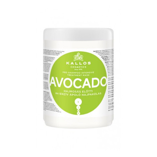 Kallos Intenzívna pred šampónový maska pre hydratáciu vlasov Avocado (Pre Shampoo Mask) 1000 ml