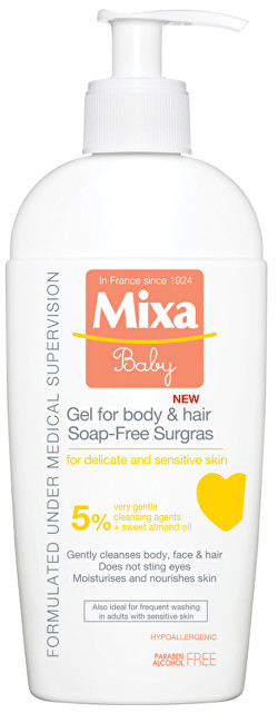Mixa Extra vyživujúci umývací gél na telo a vlásky pre deti 5% 250 ml