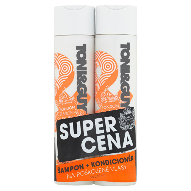 Toni&Guy Zvýhodnené balenie šampón   kondicionér pre poškodené vlasy Duo pack 2 x 250 ml