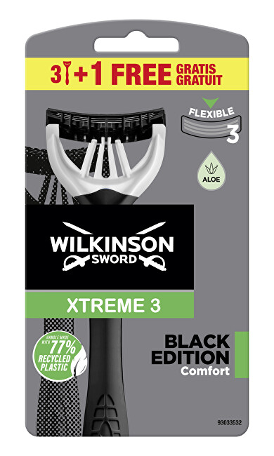 Wilkinson Sword Jednorazový holiaci strojček pre mužov Wilkinson Xtreme3 Black Edition Comfort 3   1 ks