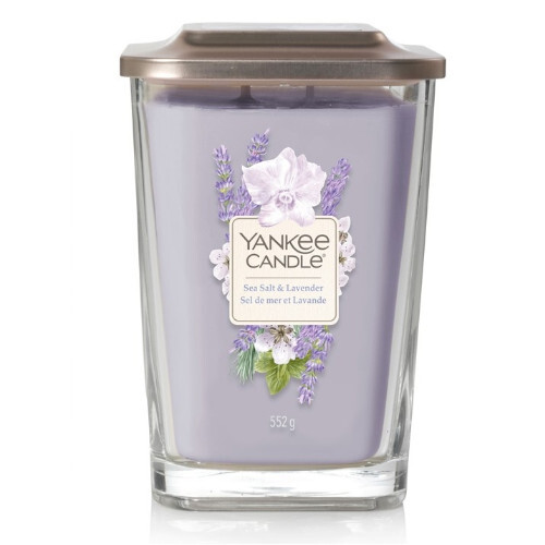 Yankee Candle Aromatická sviečka veľká hranatá Sea Salt & Lavender 552 g