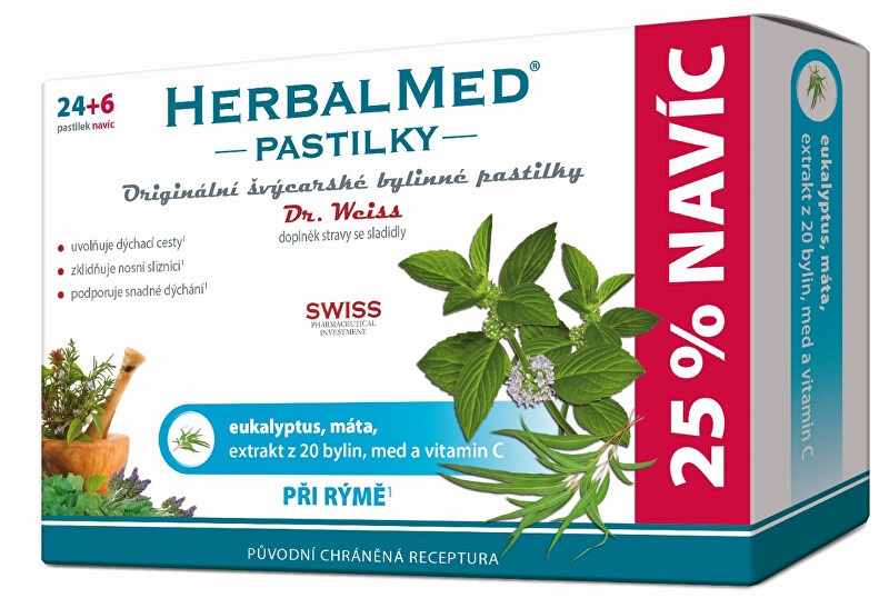 Simply You HerbalMed pastilky Dr. Weiss pri nádche 24 pastiliek   6 pastiliek ZADARMO