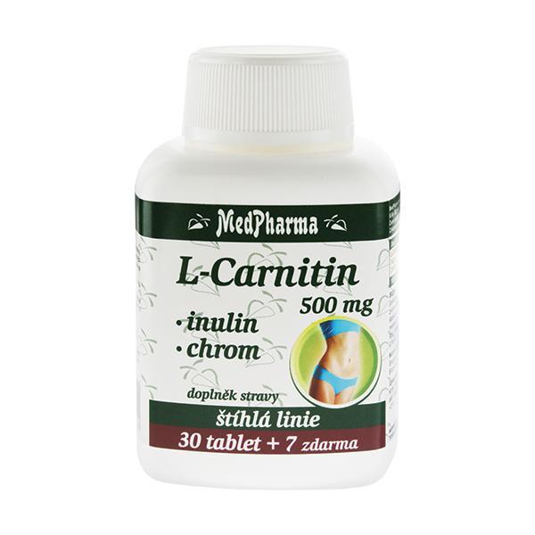 MedPharma L-Carnitin 500 mg   inulin   chrom 30 tbl.   7 tbl. ZDARMA