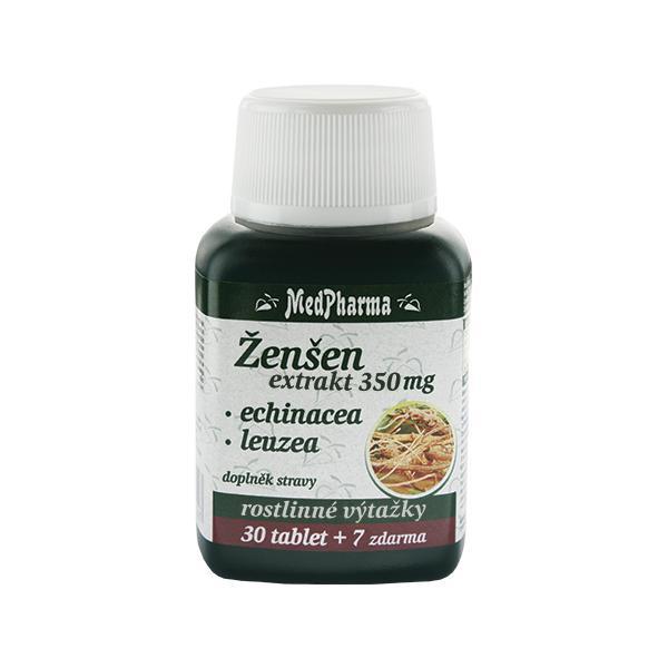 MedPharma Ženšen 350 mg   echinacea   leuzea 30 tbl.   7 tbl. ZDARMA