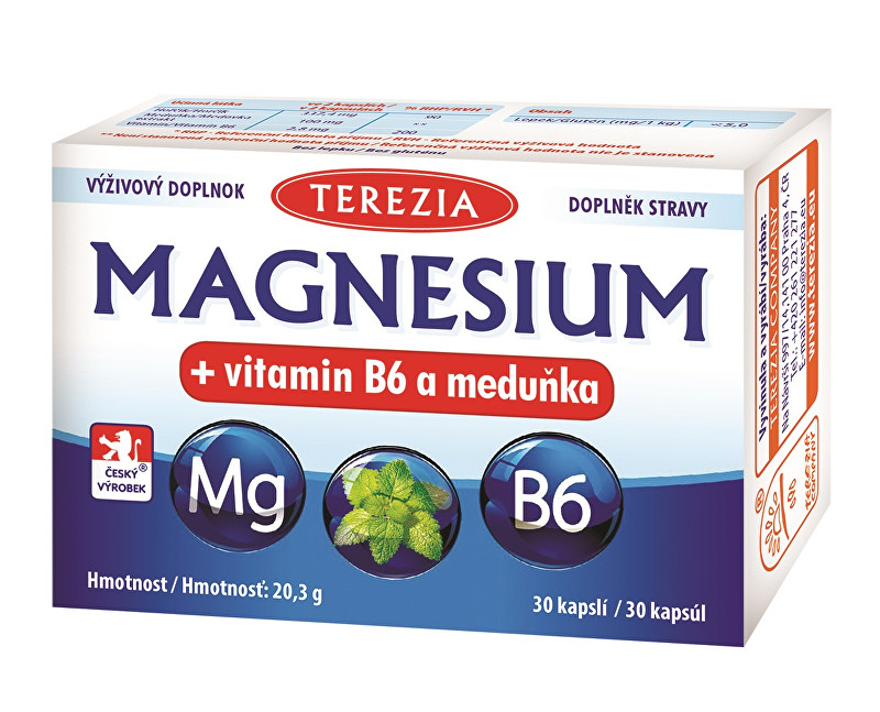 Terezia Company Magnesium   vitamin B6 a meduňka 30 kapslí