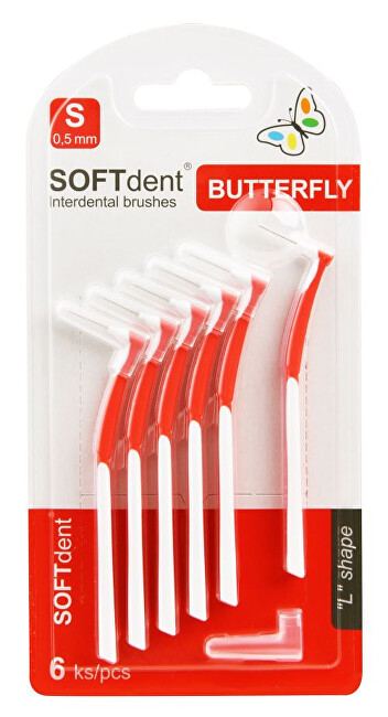 SOFTdent Butterfly Medzizubná kefka zahnutá S 0,5 mm