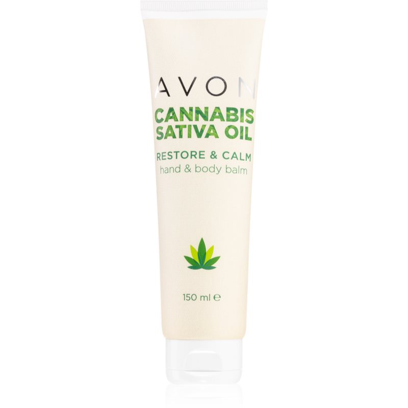 Avon Cannabis Sativa Oil Restore  Calm krém na ruky a telo s konopným olejom 150 ml