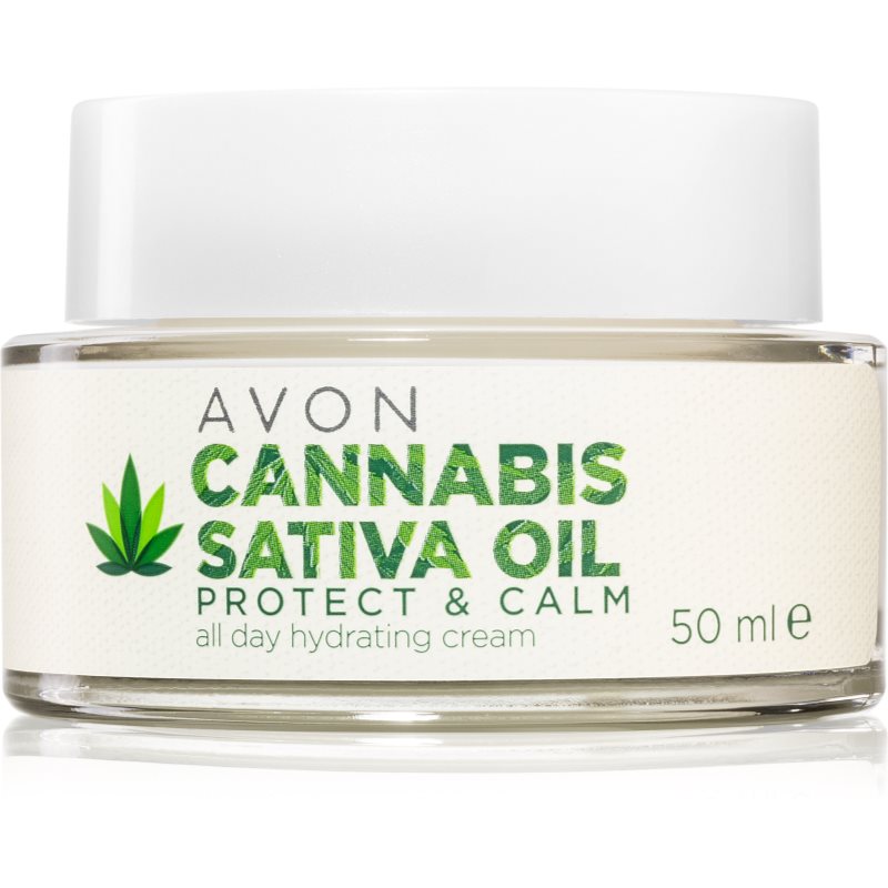 Avon Cannabis Sativa Oil Protect  Calm hydratačný krém s konopným olejom 50 ml