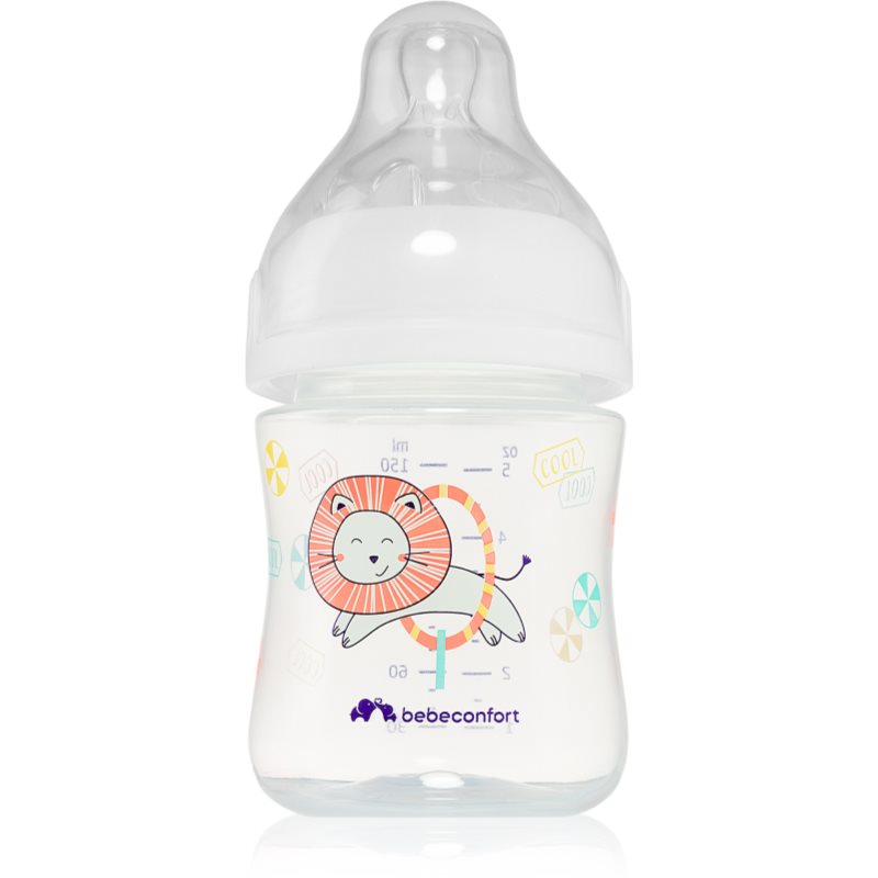 Bebeconfort Emotion White dojčenská fľaša Lion 0-6 m 150 ml